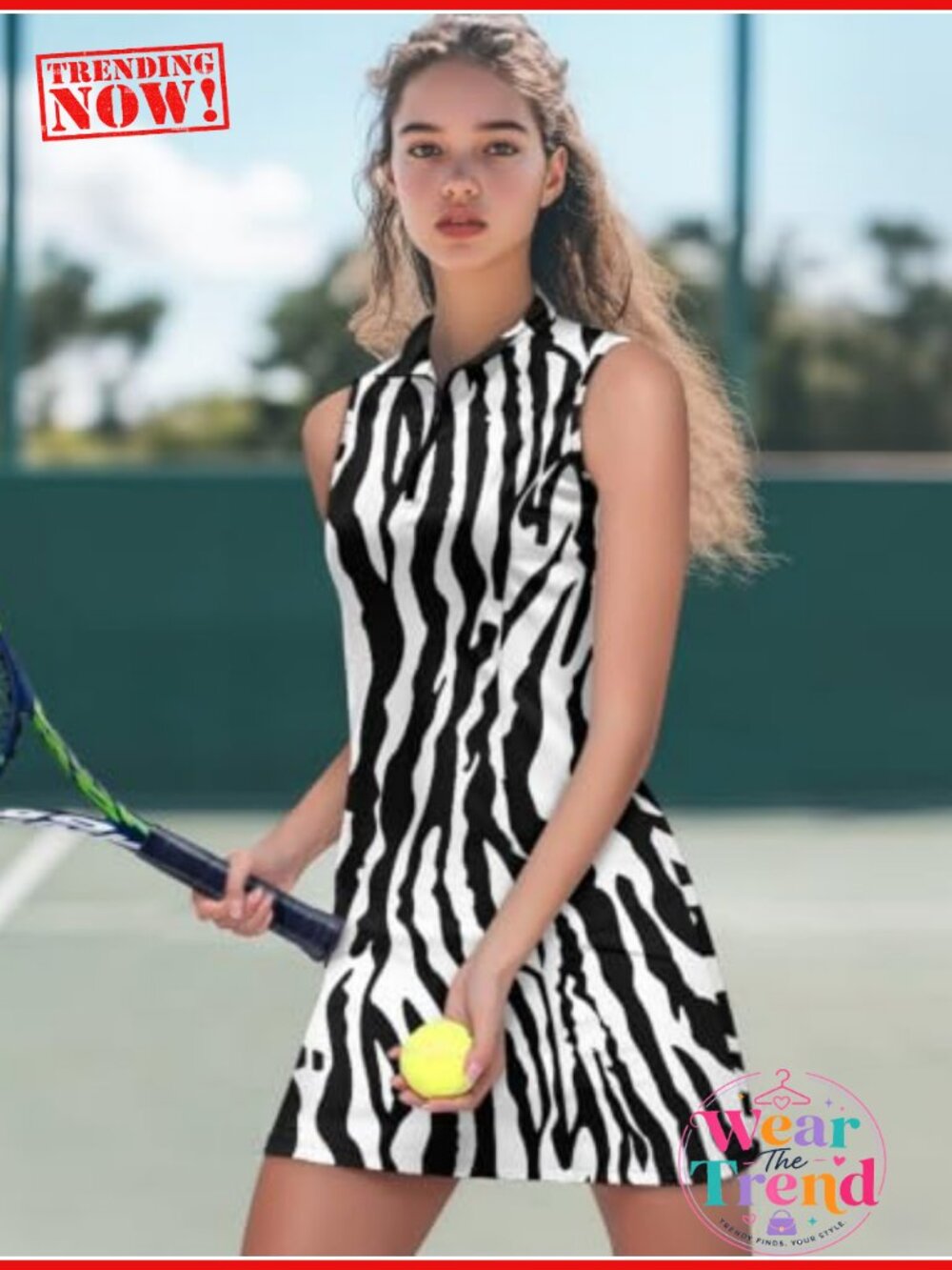 Women Sleeveless Golf Skort Set Polyester Tennis Dress with Short - Picture 3 of 6